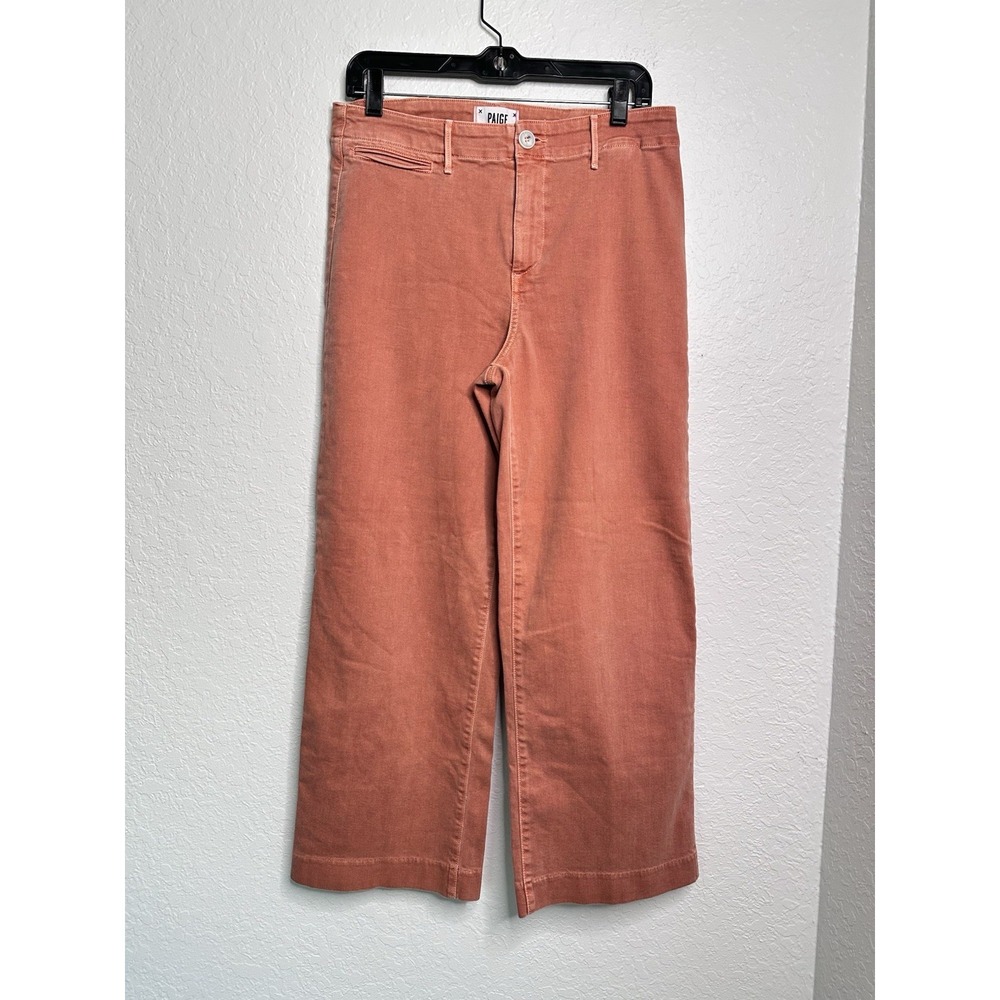 PAIGE Wide-Leg Jeans in Coral Rust